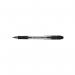The photograph shows a pack of 12 VOW Ballpoint Pens 5 Star Elite Rubber Grip Ball Pen in black. Each pen has a medium 1mm tip and creates a precise 0.5mm line. The pens have a sleek design with a comfortable rubber grip for writing.
