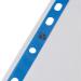 5 Star Office Punched Pocket Polypropylene Embossed Blue Strip Top-opening 60 Micron A4 Clear [Pack 100] 908358