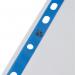 5 Star Office Punched Pocket Polypropylene Embossed Blue Strip Top-opening A4 Clear (Pack of 100) FS908358