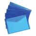 5 Star Office Envelope Stud Wallet Polypropylene A4 Translucent Blue (Pack of 5) FS908773