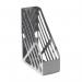 This photo features a grey 5 Star Office Magazine Rack filled with books and magazines, neatly organized and displayed in a modern and functional manner. The rack has multiple sections for easy sorting and access.