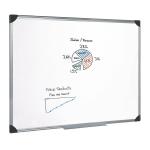 5 Star Office Whiteboard Drywipe Magnetic with Pen Tray and Aluminium Trim 1800x1200mm FS909315