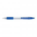 5 Star Office Retractable Grip Ball Pen Medium 1mm Tip 0.4mm Line Blue (Pack of 10) FS909973