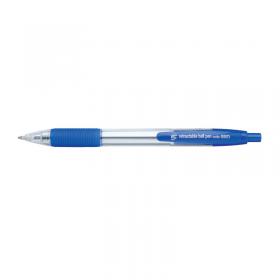 5 Star Retractable Grip Ball Pen Medium 1mm Tip 0.4mm Line Blue (Pack of 10) 909973 FS909973