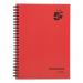 5 Star Office Manuscript Notebook Wirebound 70gsm Ruled 160pp A5 Red [Pack 5] 912939