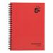 5 Star Office Manuscript Notebook Wirebound 70gsm Ruled 160pp A5 Red (Pack of 5) FS912939