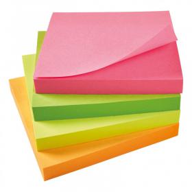 5 Star Office Re-Move Notes Repositionable Neon Pad of 100 Sheets 76x76mm Assorted (Pack of 12) FS912971