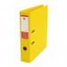 The picture shows a group of 5 Star lever arch files in bright yellow color. The files are made of premium quality polypropylene and have a foolscap size. The pack contains 10 files, neatly organized and stacked on top of each other. The files have a lever arch mechanism for easy opening and closing, ensuring secure storage of documents.