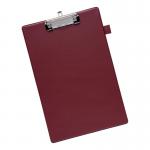 The photograph displays 5 sleek red clipboards with PVC covers, each labeled with the companys 5-star branding. The clipboards are in standard foolscap size and appear to be durable and professional in appearance.