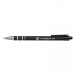 5 Star Office Retractable Ball Pen Soft Grip Medium 1mm Tip 0.5mm Line Black (Pack of 12) FS918508