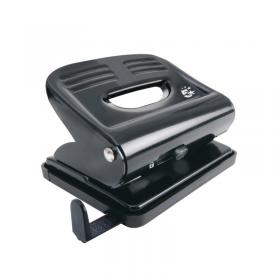 5 Star 2 Hole Punch Metal with Plastic Base Capacity 20 Sheets Black 918788 FS918788