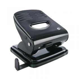 5 Star 2 Hole Punch Metal with Plastic Base Capacity 30 Sheets Black 918826 FS918826