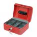 5 Star Facilities Cash Box with 5-compartment Tray Steel Spring Lock 8 Inch W200xD160xH70mm Red 918907