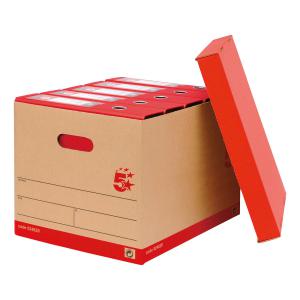 Storage Box with Lid Self-Assembly Kraft 321x392x291mm RedBrown Pack