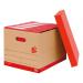 5 Star Office Fsc Storage Box With Lid Self-Assembly Kraft W321Xd392Xh291Mm Red & Brown [Pack 10] 924820