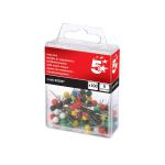 5 Star Office Map Pins 5mm Head Assorted (Pack of 100) FS925087