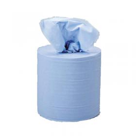 5 Star 1-Ply Centrefeed Tissue Refill for Jumbo Dispenser 150mx180mm Blue (Pack of 6) 930140 FS930140