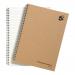 5 Star Eco Notebook Wirebound 80gsm Ruled Recycled 160pp A4 Buff [Pack of 5] 930279