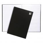 5 Star Office Notebook Casebound 75gsm Ruled 160pp A4 Black (Pack of 5) FS930280