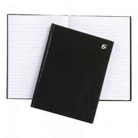 5 Star Office Notebook Casebound 80gsm Ruled 160pp A5 Black (Pack of 5) FS930299