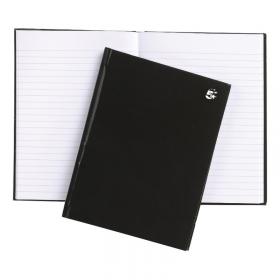 5 Star Casebound Notebook 80gsm Ruled 160 Pages A5 Black (Pack of 5) 930299 FS930299