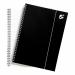 5 Star Office Notebook Wirebound Polypropylene 80gsm Ruled 160pp A4 Black (Pack of 6) FS930300