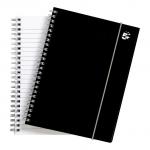 5 Star Office FSC Notebook Wirebound Polypropylene 80gsm Ruled with Elastic Closure 160pp A5 Black [Pack 6] 930302