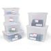 5 Star Office Storage Box Plastic with Lid Stackable 32 Litre Clear 930671