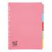 5 Star Office Subject Dividers 5-Part Recycled Card Multipunched 155gsm A4 Assorted [Pack 10] 932192