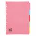 5 Star Office Subject Dividers 5-Part Recycled Card Multipunched 155gsm A4 Assorted (Pack of 10) FS932192