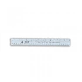 5 Star Ruler Plastic Shatter-resistant MetricImperial Markings 300mm Blue Tint (Pack of 10) 932693 FS932693