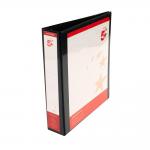 5 Star Office A4 Presentation Ring Binder Polypropylene 38mm 4D-Ring Black (Pack of 10) FS933038