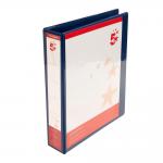 5 Star Office A4 Presentation Ring Binder Polypropylene 38mm 4D-Ring Blue (Pack of 10) FS933058