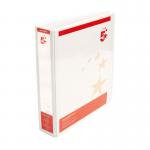 5 Star Office A4 Presentation Ring Binder Polypropylene 38mm 2D-Ring White (Pack of 10) FS933070