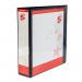 5 Star Office A4 Presentation Ring Binder Polypropylene 50mm 4D-Ring Black (Pack of 10) FS933074