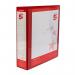 5 Star Office A4 Presentation Ring Binder Polypropylene 50mm 4D-Ring Red (Pack of 10) FS933096