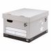 5 Star Facilities Storage Box with Lid Self-Assembly Extra Large 388x436x290mm Grey (Pack of 10) FS934215