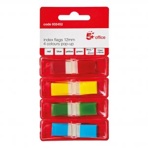 Index Flags 4 Bright Colours 12x45mm 35 Flags per Colour Assorted