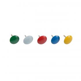 5 Star Office Drawing Pins Coloured Head Assorted Box 100 937106