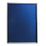 5 Star Glazed Noticeboard with Swing Door Locking Aluminium Frame Blue Felt 900x600mm FS937637