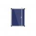 5 Star Glazed Noticeboard with Swing Door Locking Aluminium Frame Blue Felt 900x1200mm FS937645