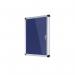 5 Star Glazed Noticeboard with Swing Door Locking Aluminium Frame Blue Felt 900x1200mm FS937645