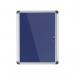 5 Star Glazed Noticeboard with Swing Door Locking Aluminium Frame Blue Felt 900x1200mm FS937645