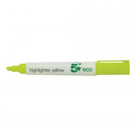 5 Star Eco Highlighter Chisel Tip 1-5mm Line Yellow (Pack of 10) FS938041