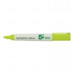 5 Star Eco Highlighter Chisel Tip 1-5mm Line Yellow (Pack of 10) FS938041