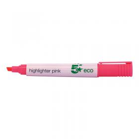 5 Star Highlighter Chisel Tip 1-5mm Line Pink (Pack of 10) 938047 FS938047