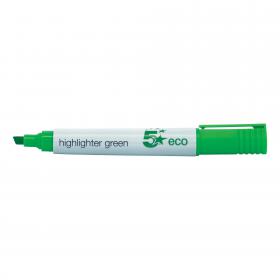 5 Star Eco Highlighter Chisel Tip 1-5mm Line Green (Pack of 10) FS938055