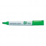 5 Star Eco Highlighter Chisel Tip 1-5mm Line Green (Pack of 10) FS938055