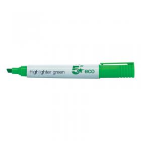 5 Star Highlighter Chisel Tip 1-5mm Line Green (Pack of 10) 938055 FS938055