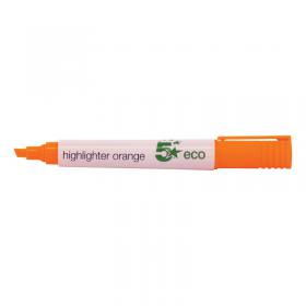 5 Star Highlighter Chisel Tip 1-5mm Line Orange (Pack of 10) 938059 FS938059